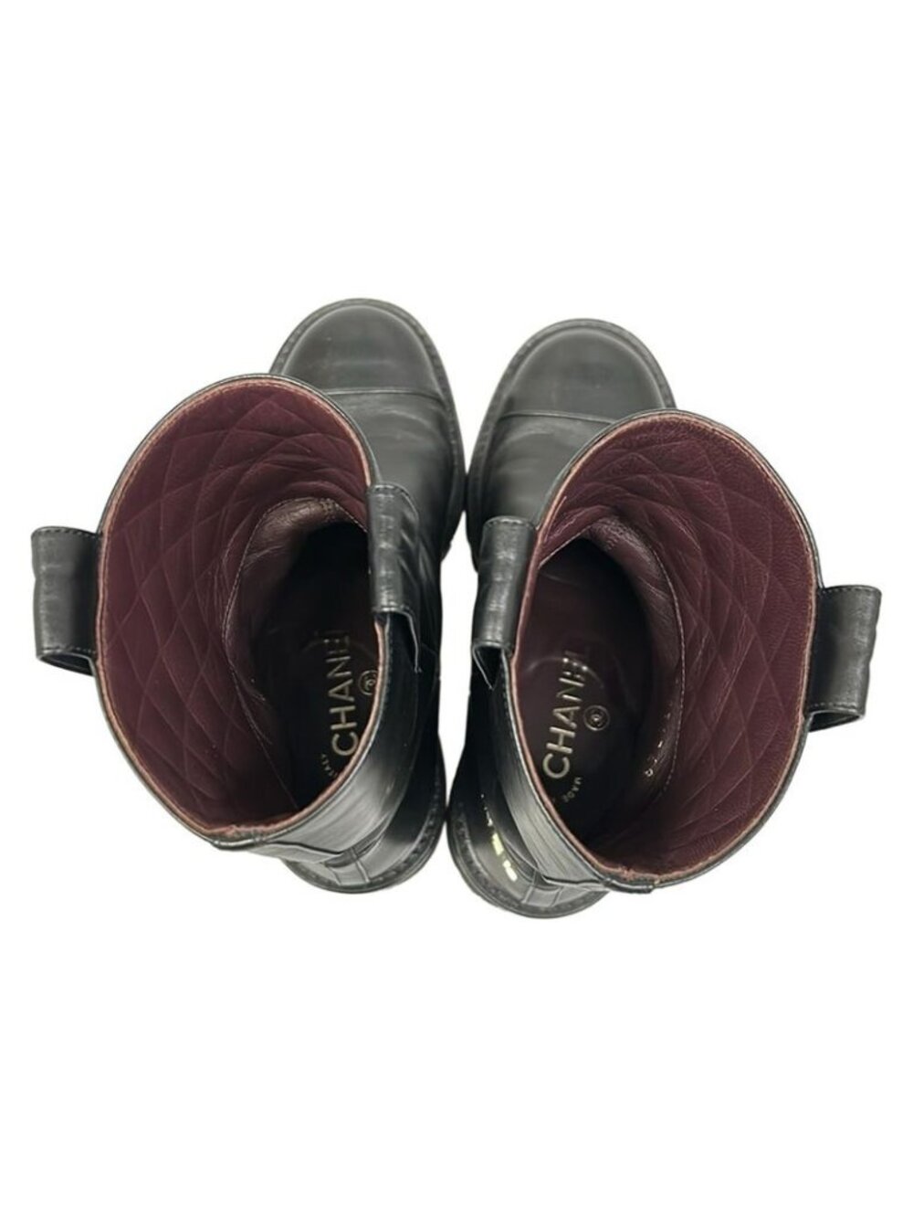 Chanel Short Boots 34.5 C Black CC Logo Leather - Picture 7 of 12